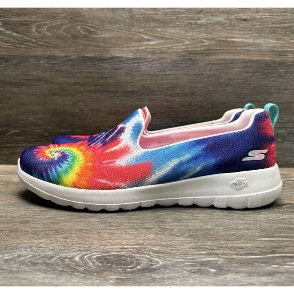 Skechers Go Walk Joy Shoes Women Size 12 Wide Tie-dye rainbow Slip On Sneaker